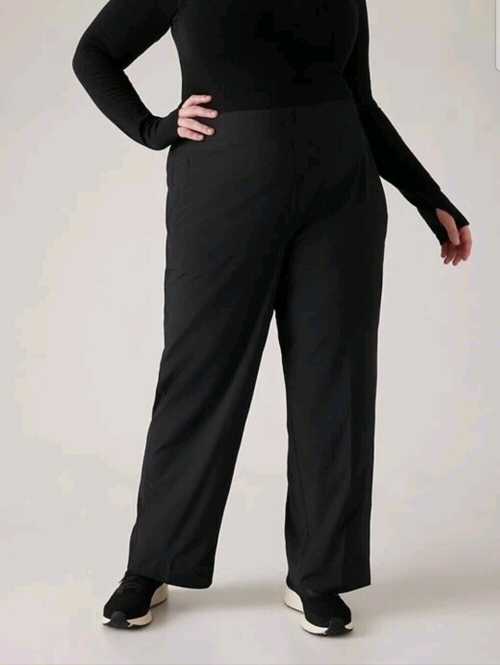❤️ NWOT! ATHLETA BROOKLYN HEIGHTS HIGH RISE WIDE TROUSER, BLACK, 22